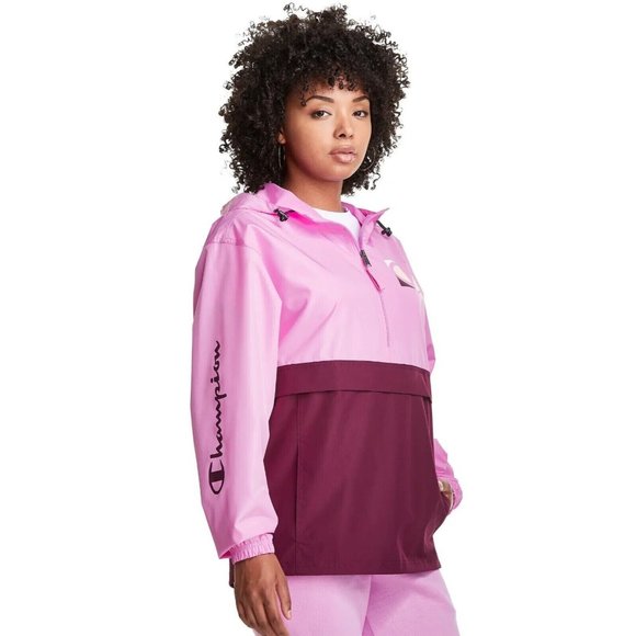 Champion Jacket Pink Stadium Packable Wind Water Resistant NWT - Picture 2 of 16